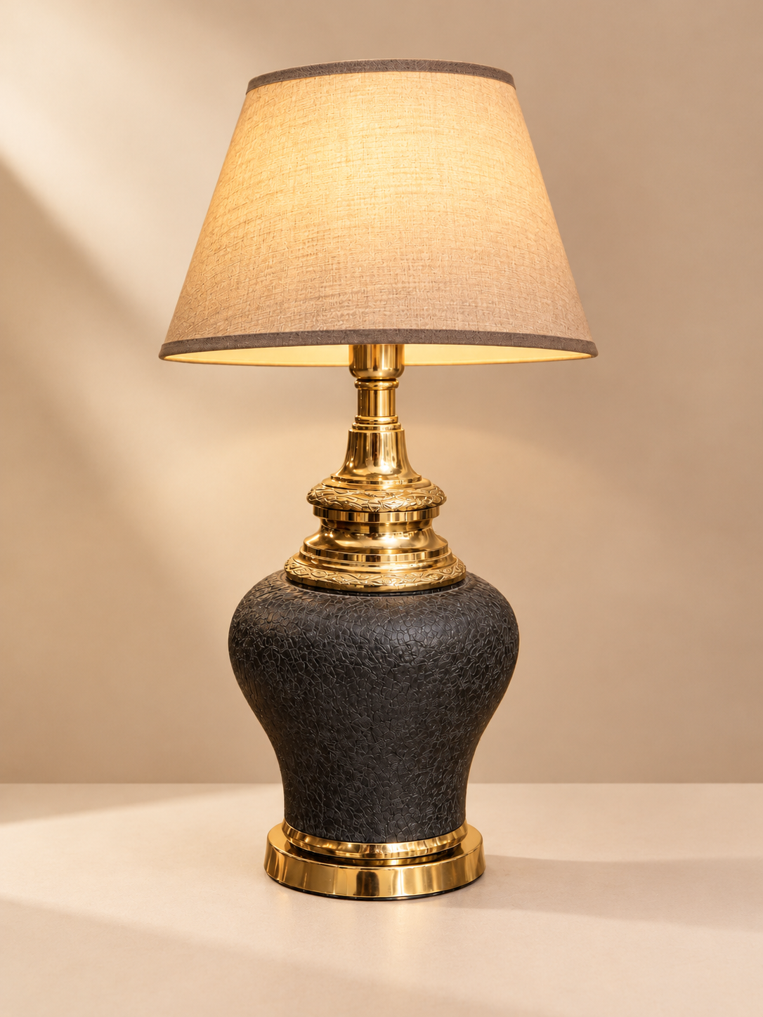 Luxe Noir Gold Accent Table Lamp