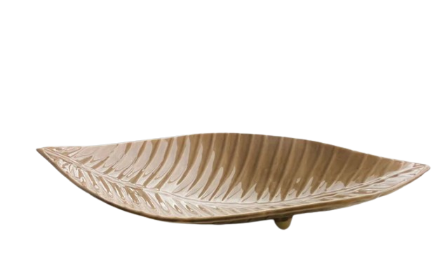Frizka Leaf platter l Tray Leaf Platter l Large leaf platter Beige - 1 Piece