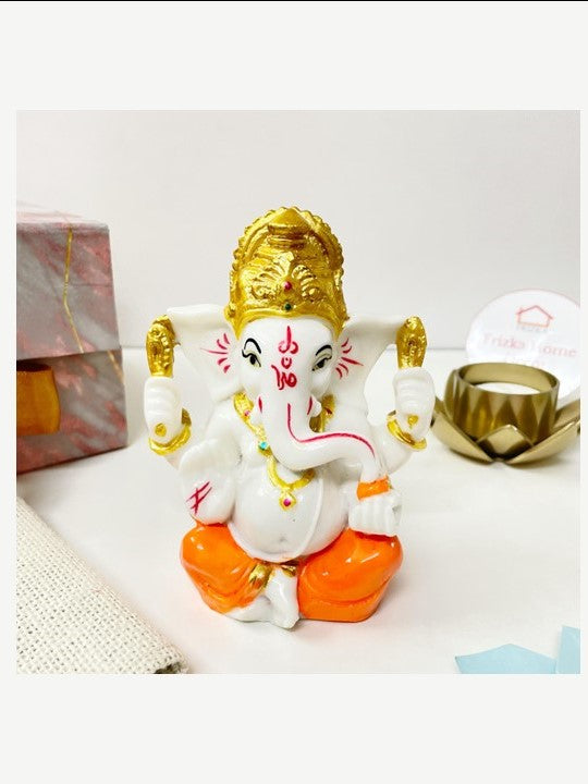 Frizka Spiritual Gift Box - Ganpati Murthi , Two candle holders and Pouch in a Gift Box