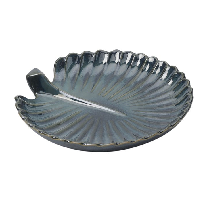 Frizka Green Leaf Shaped Ceramic Platter/Microwave Safe (Set of 1)
