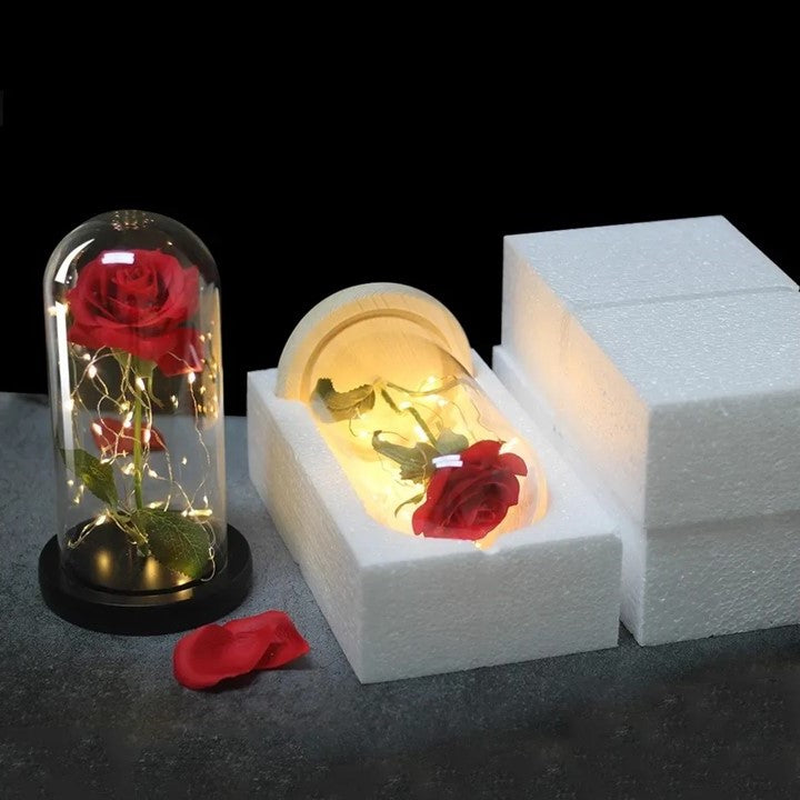 Valentines Day Red Rose Gift with LED Light