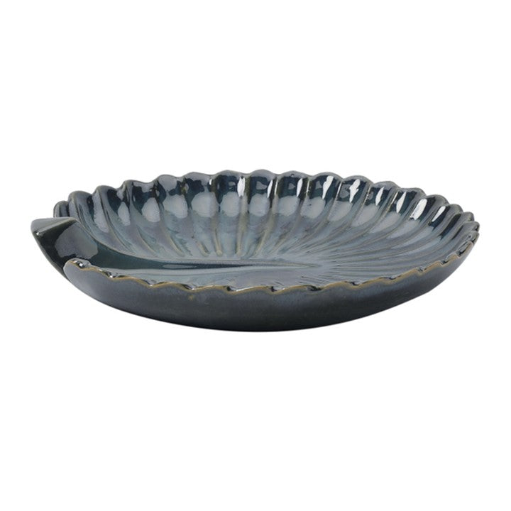 Frizka Green Leaf Shaped Ceramic Platter/Microwave Safe (Set of 1)