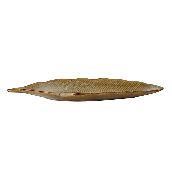 Ceramic Exotic Glazed Leaf Platter Set of 2