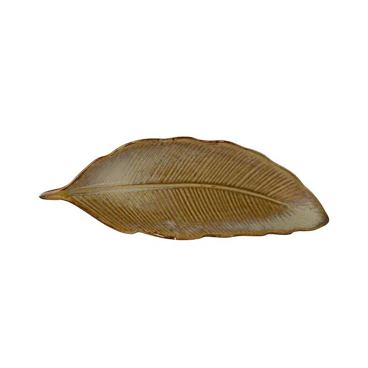 Ceramic Exotic Glazed Leaf Platter Set of 2