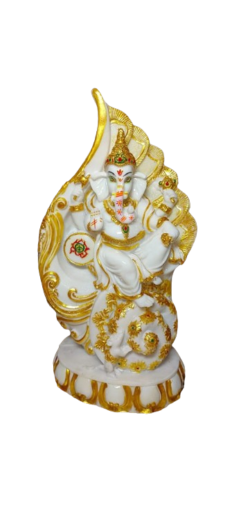 FRIZKA Leaf Ganesh for Home Decor Showpiece for Mandir Pooja 12 inches