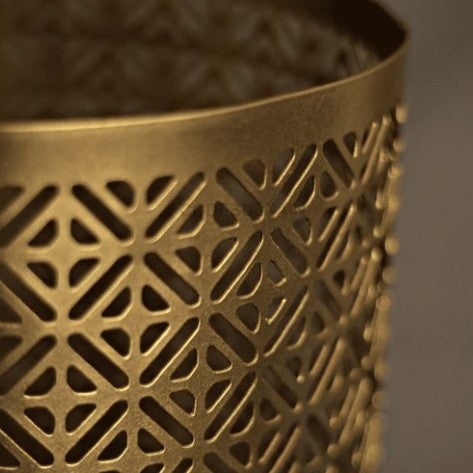 FRIZKA Gold Pierced Tealight Candle Holders Set Of 3
