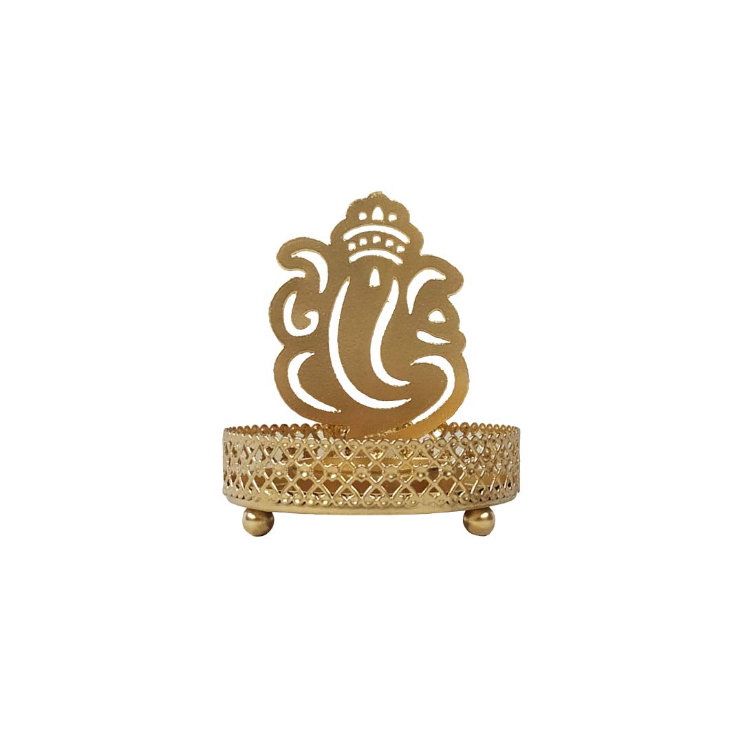 FRIZKA Handmade Ganesha tealight Candle Holder Stand-2 pcs