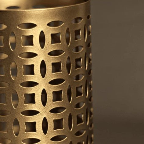 FRIZKA Gold Pierced Tealight Candle Holders Set Of 3