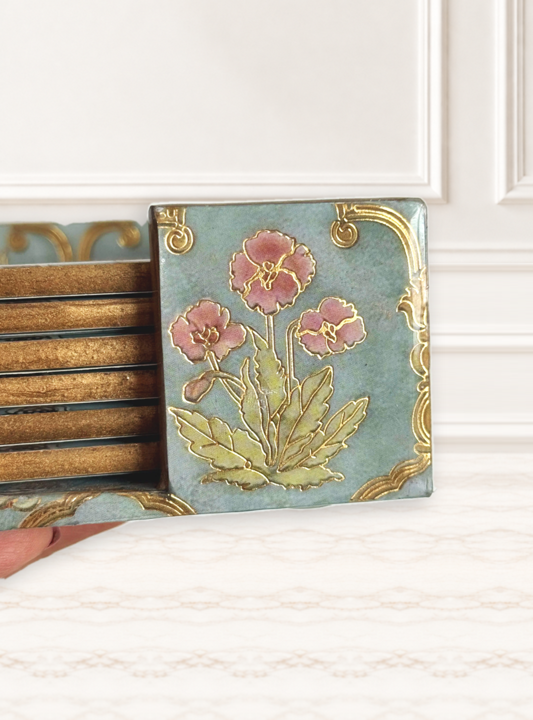 Set of 6 Coasters with Case – Gulnaar Floral Arch
