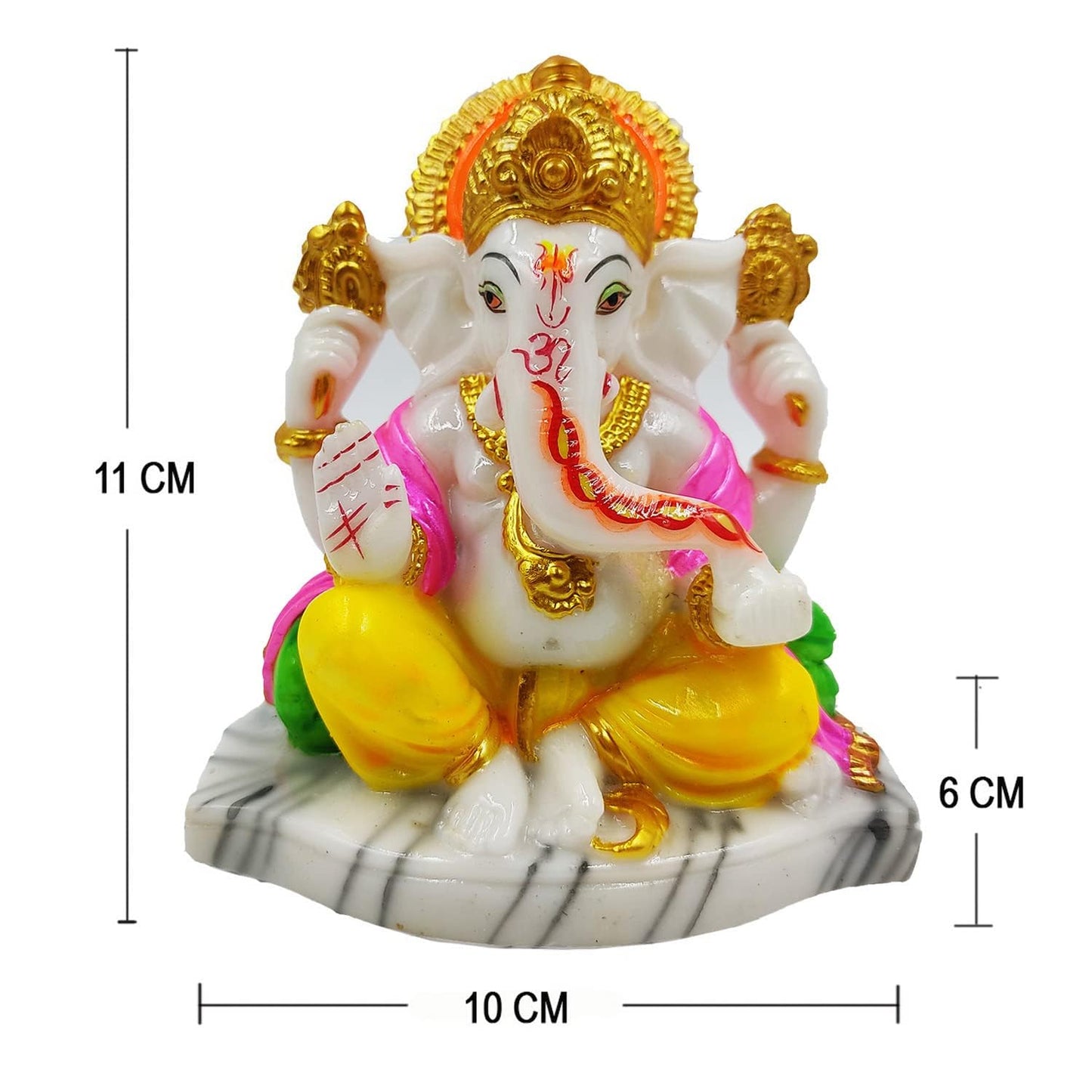 Frizka Ganesha Ganpati Vinayak Ganesha Ji Idol Statue Showpiece for Home Table Temple Decor and Gift Item