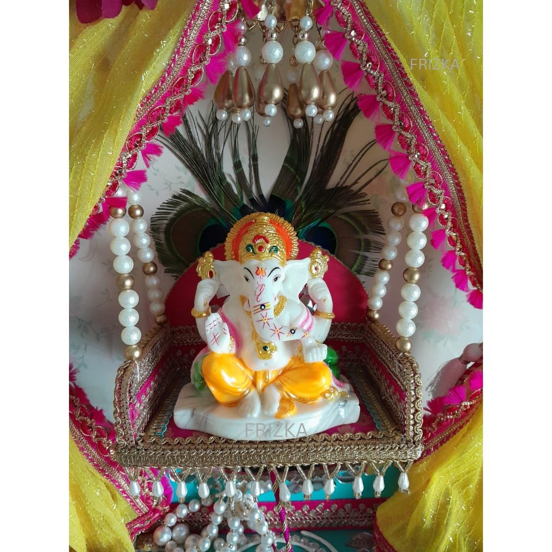 Frizka Ganesha Ganpati Vinayak Ganesha Ji Idol Statue Showpiece for Home Table Temple Decor and Gift Item