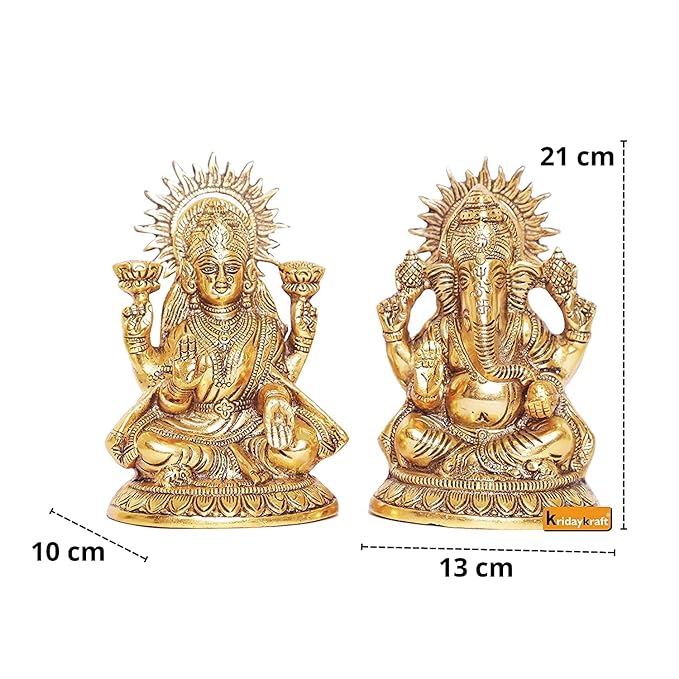 FRIZKA Laxmi Ganesh Idol set of Brass