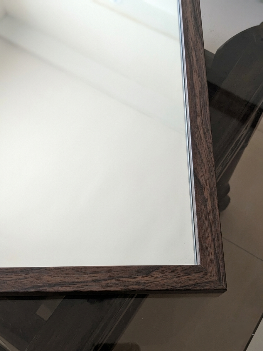 Walnut Wood Finish Wall Mirror | 13.75" x 19.75" | Brown | Wall Décor for Home | Frizka