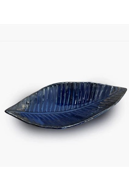 FRIZKA Leaf platter l Tray Leaf Platter l Large leaf platter Blue - 1 Piece