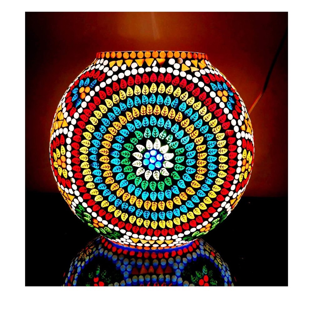 Mosaic Multicolored Glass Table Lamp For Home Decor