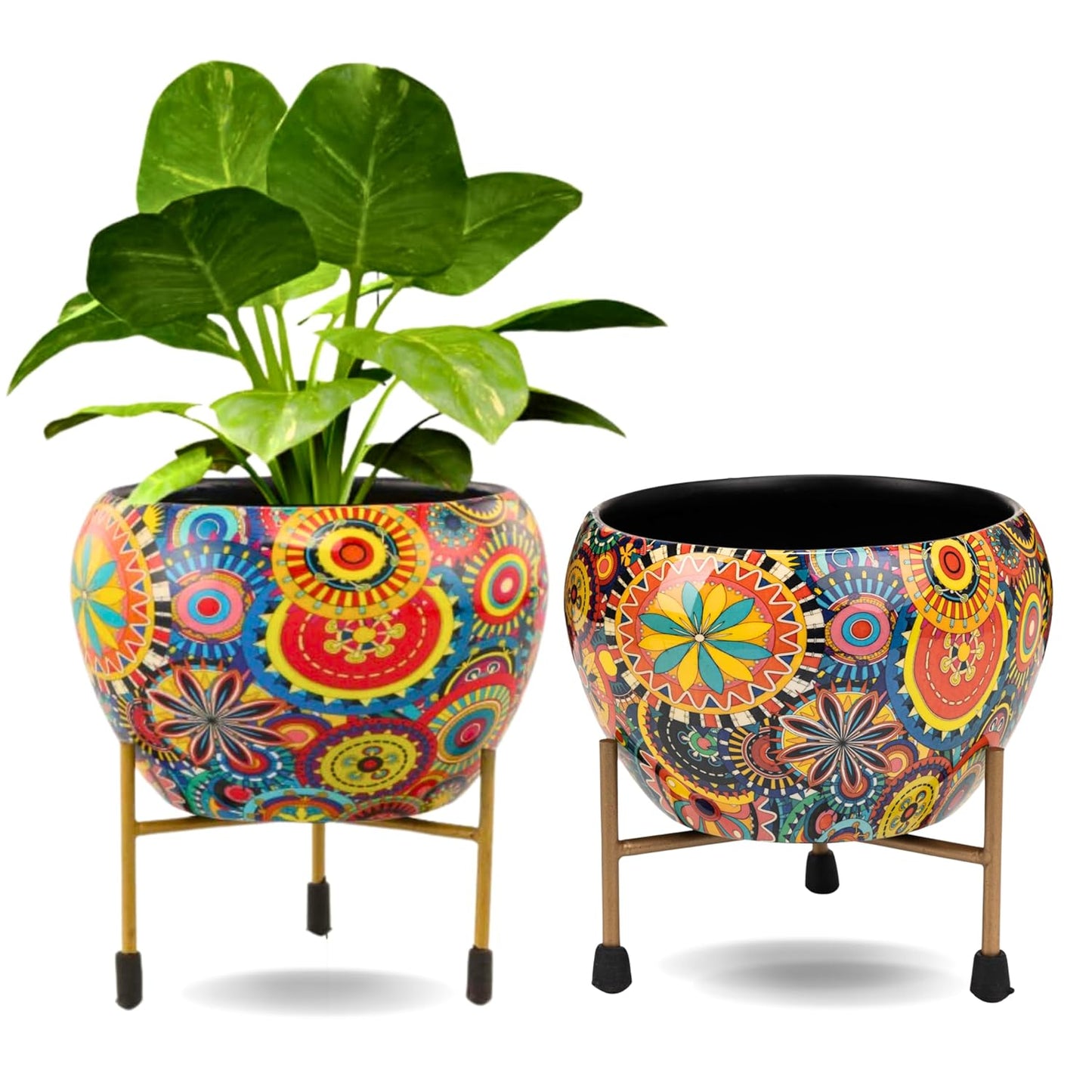 FRIZKA Designer Metal Desktop Table Planter Pot with Stand