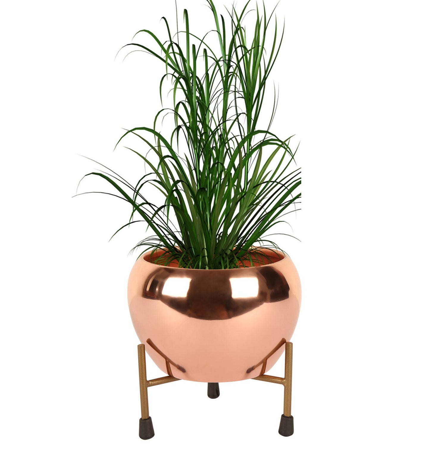 Frizka Golden Metal Desktop Table Planter Pot with Stand- 1 Piece