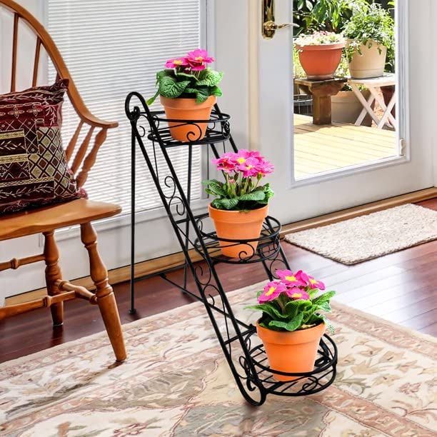FRIZKA 3-Tier Metallic Plant Stand