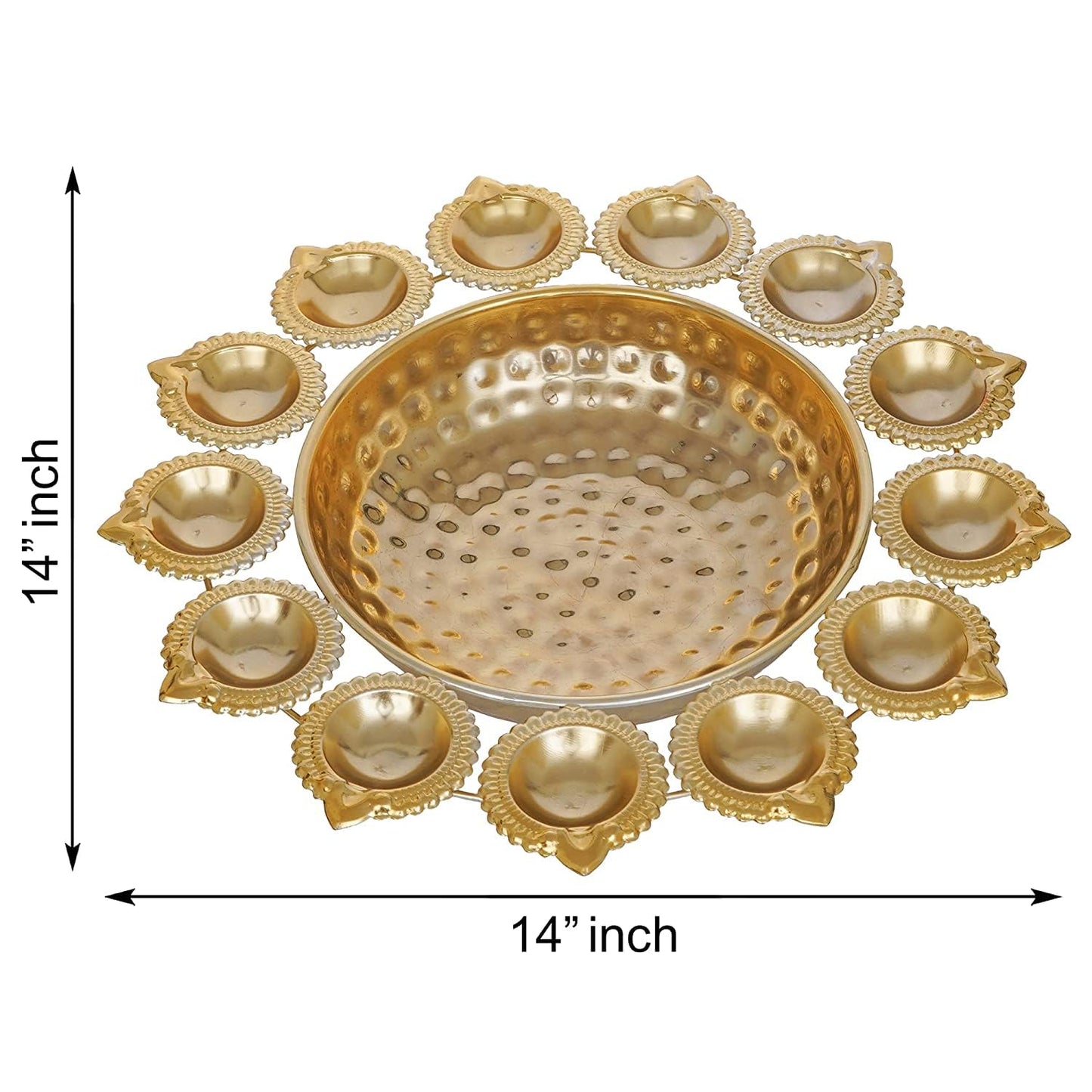 Frizka | Urli set for Floating Flowers and Tea Light Candles (Iron)- 3 pc (12,14 and 16 inch)