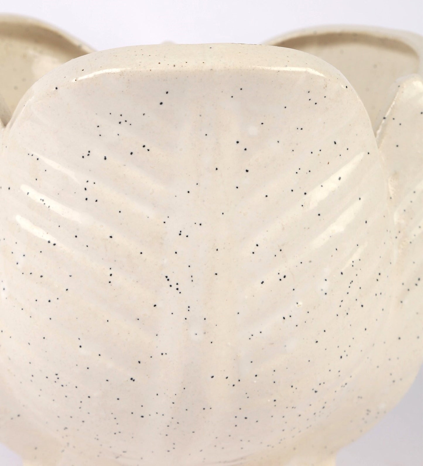 White Ceramic Floral Design Flower Pot