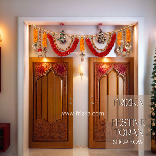 Frizka Toran for entrance door, door hangings for home decoration Premium toran for entrance door, toran for home decoration, Bandhanwar Size - 39 Inch | (Copy)