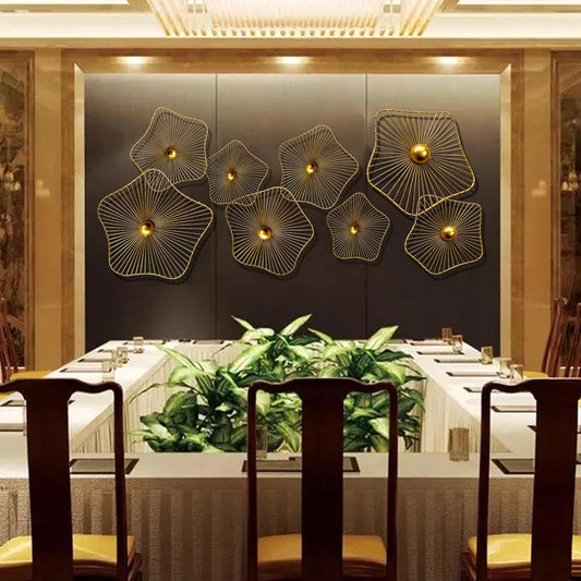 Gold Metal Wall Art (Set of 8)
