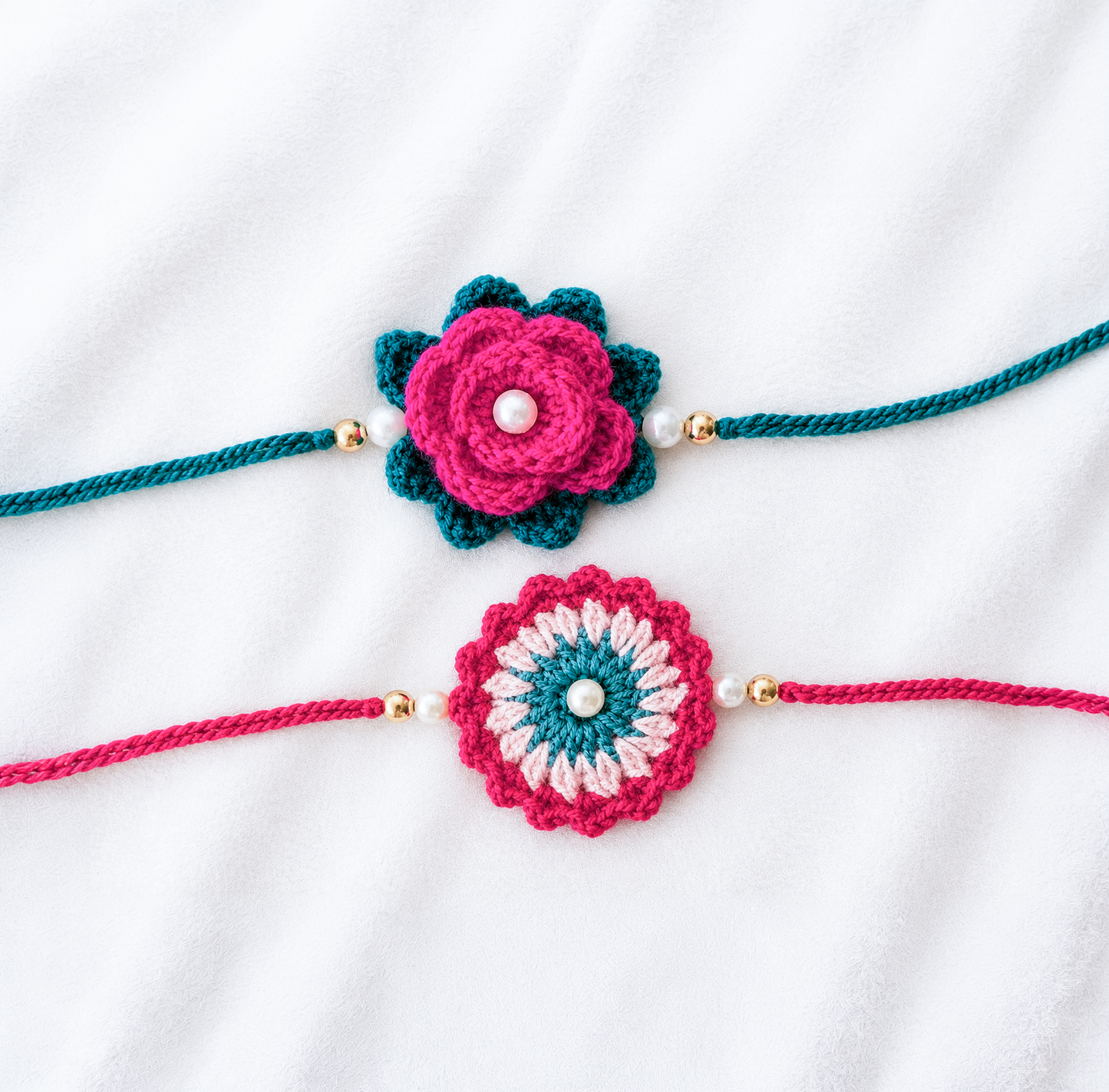 Floral Crochet Rakhi (Set of 2)