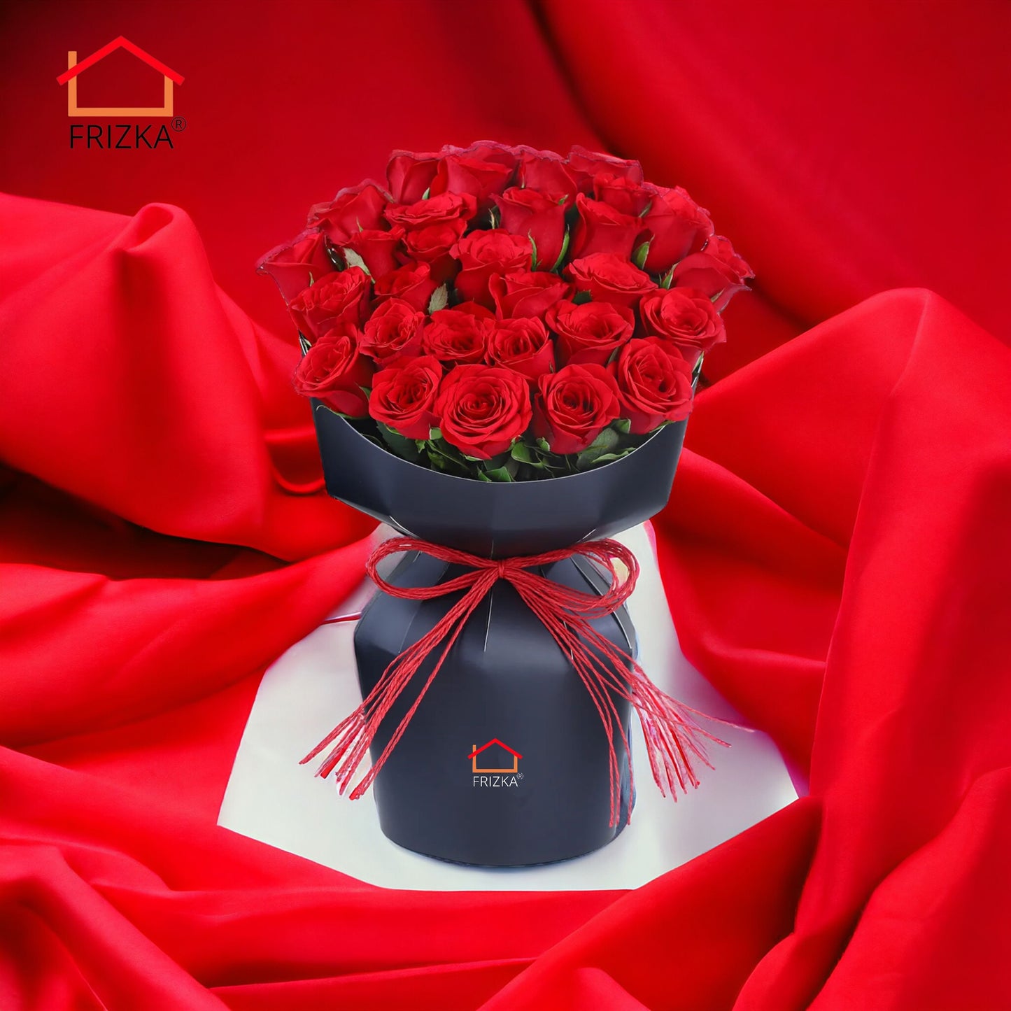 Frizka Red Roses Arrangements : 30 Roses