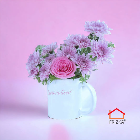 Frizka Special Flower Arrangement with Customized Mug