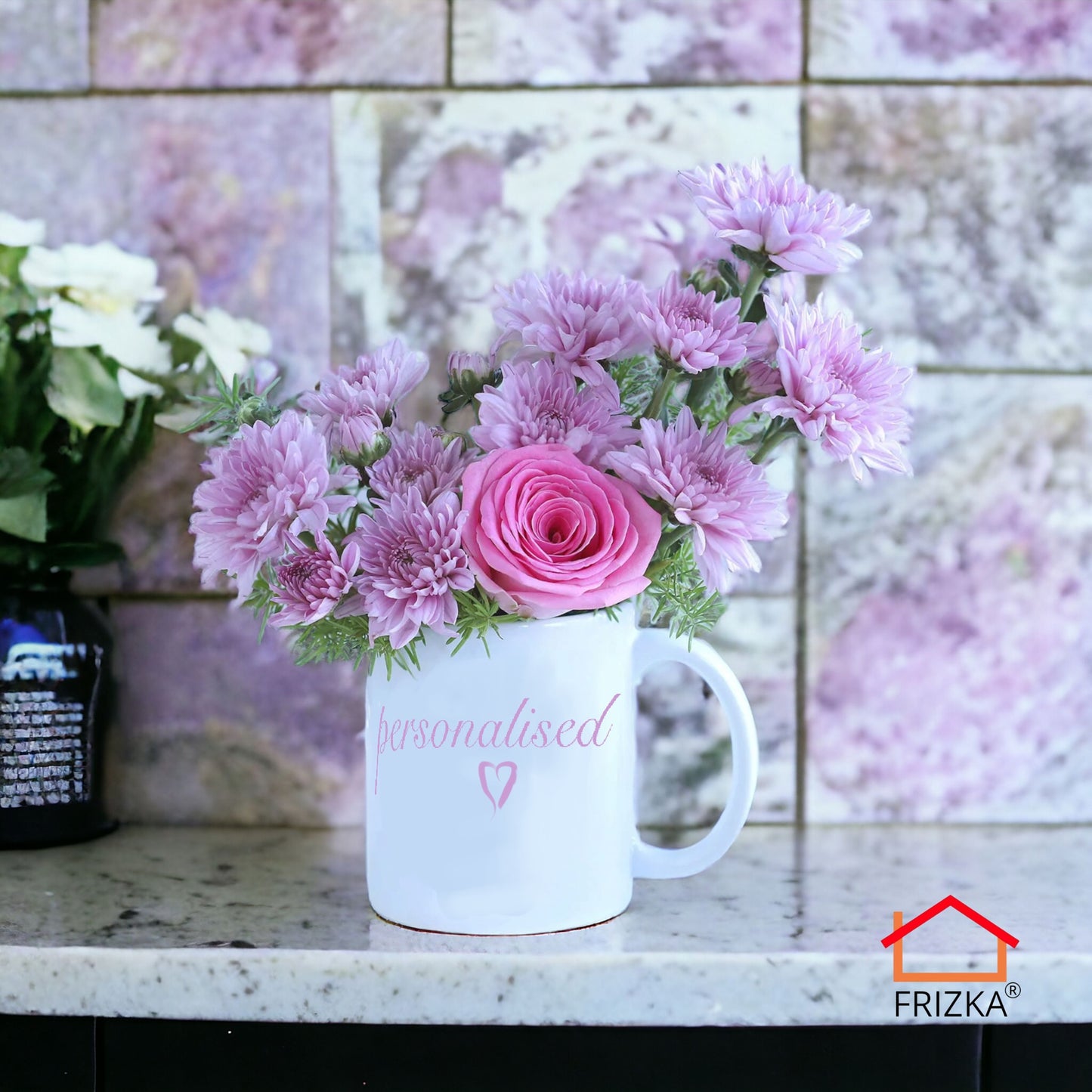 Frizka Special Flower Arrangement with Customized Mug