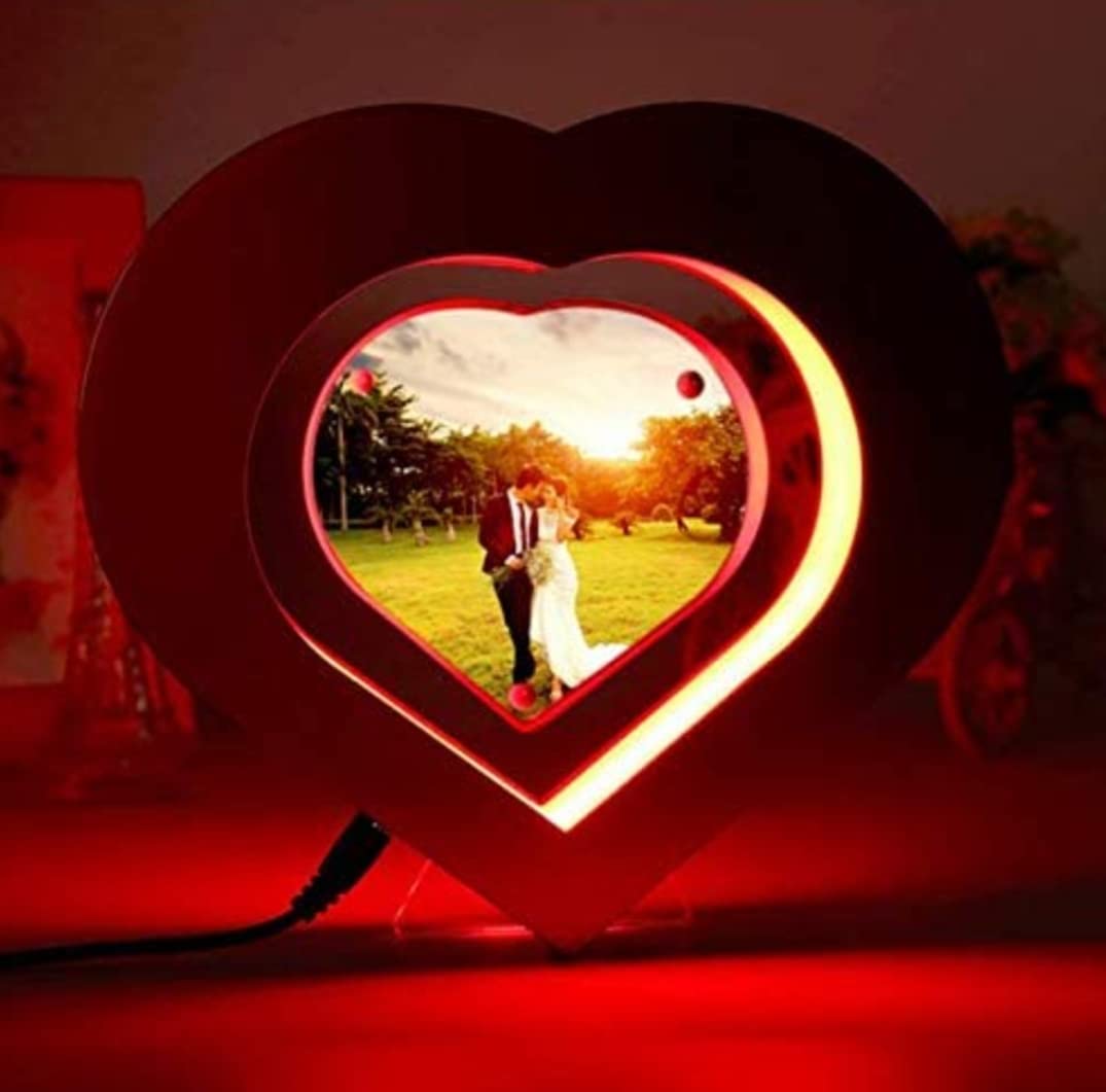 Personalized Rotating Heart Frame with Light