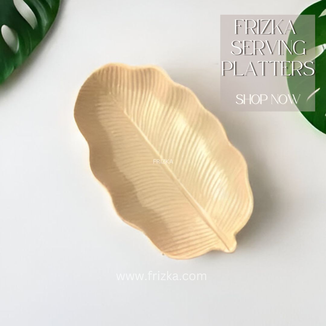 Frizka Leaf Serving Platter - Beige Color | 1 Piece