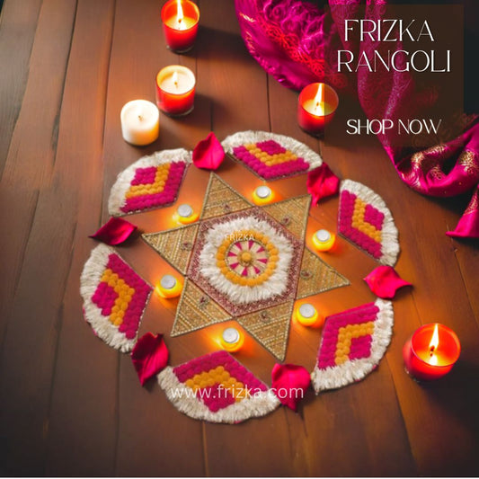 Frizka rangoli design traditional White and Pink Flower Rangoli for festive decor