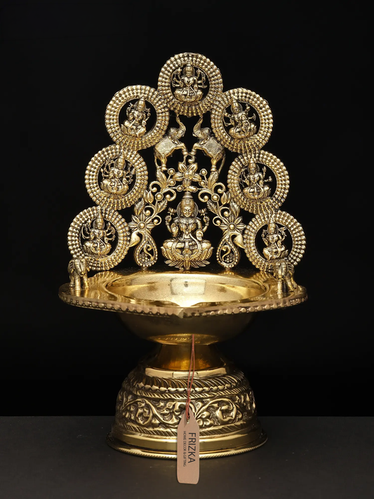 Ashtalakshmi Lamp in Brass | Handmade | Made In India