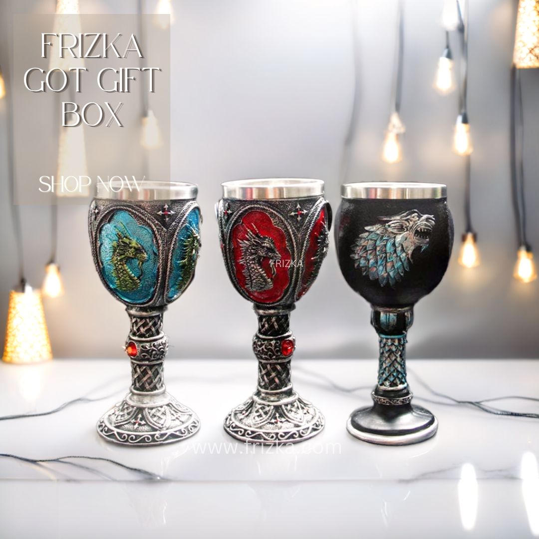 Frizka Game of Thrones 3 Wine Glass  Perfect for Your Game of Thrones Fan Friends