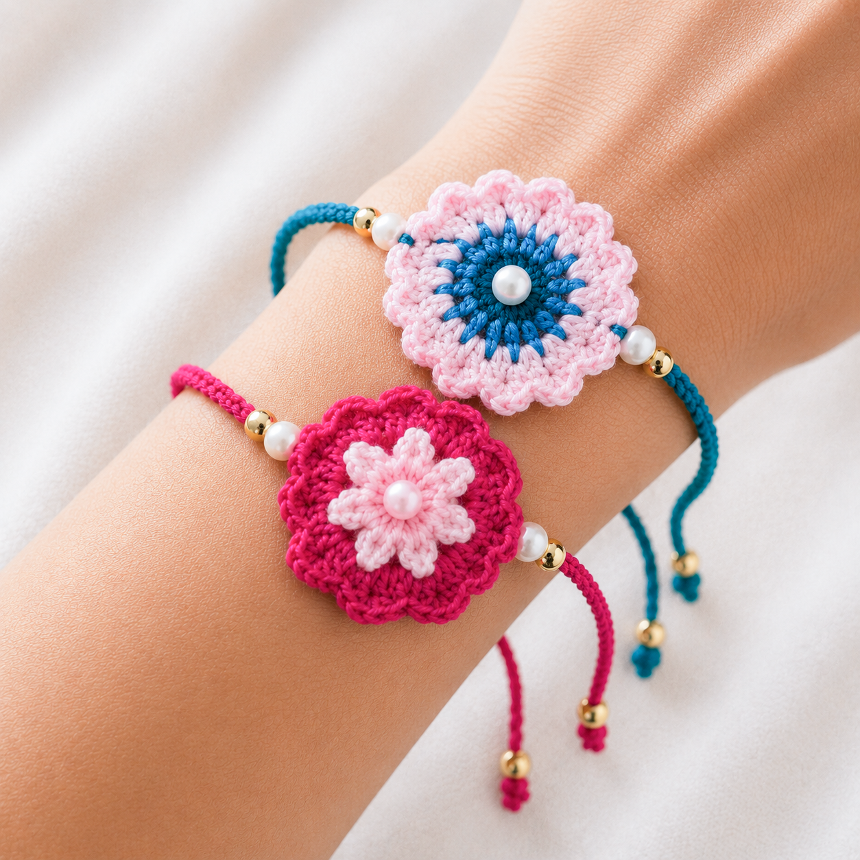 Blush Bloom Rakhi (Set of 2)