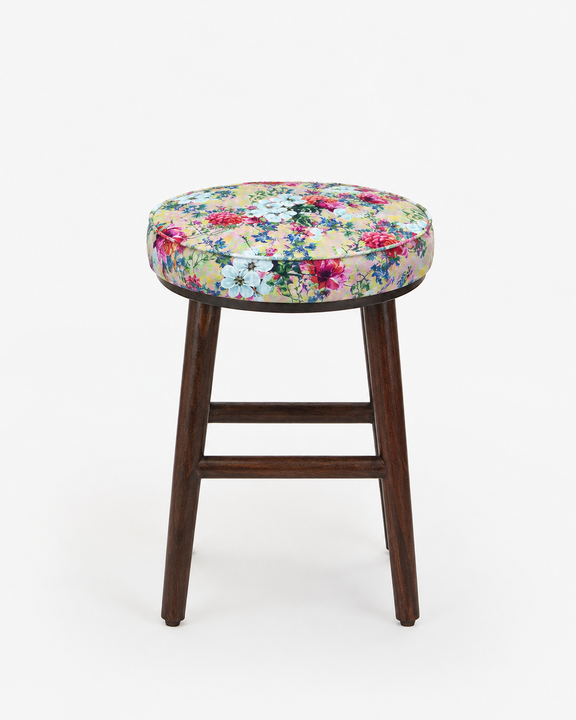 English Café Stool - Floral Beige