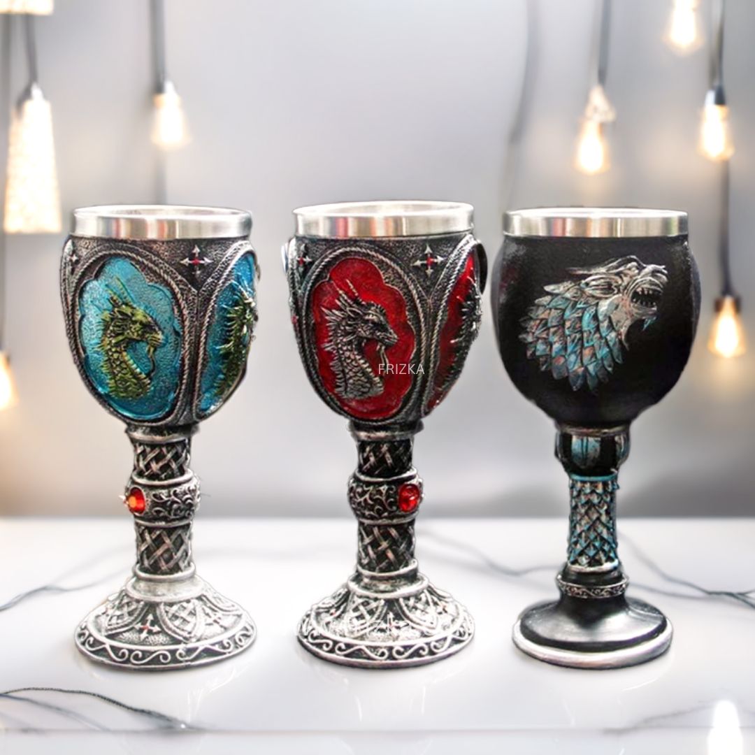 Frizka Game of Thrones 3 Wine Glass  Perfect for Your Game of Thrones Fan Friends