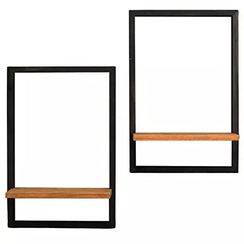 Wooden Shelves with Frame - Set of 2