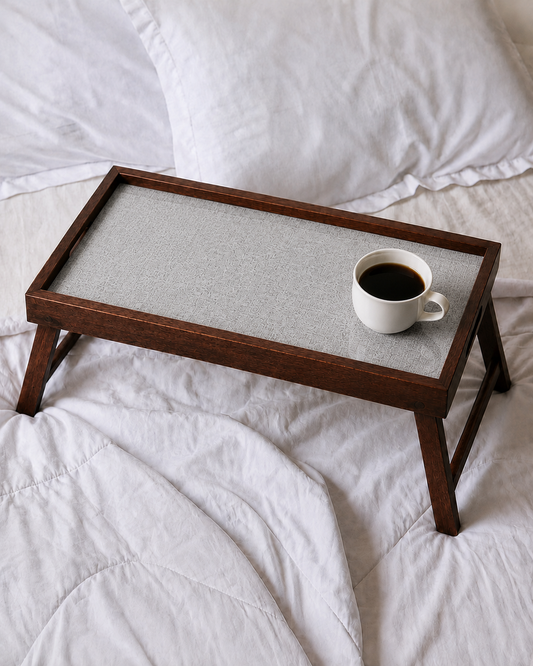 Mango Wood Foldable Breakfast Table - Grey Glossy