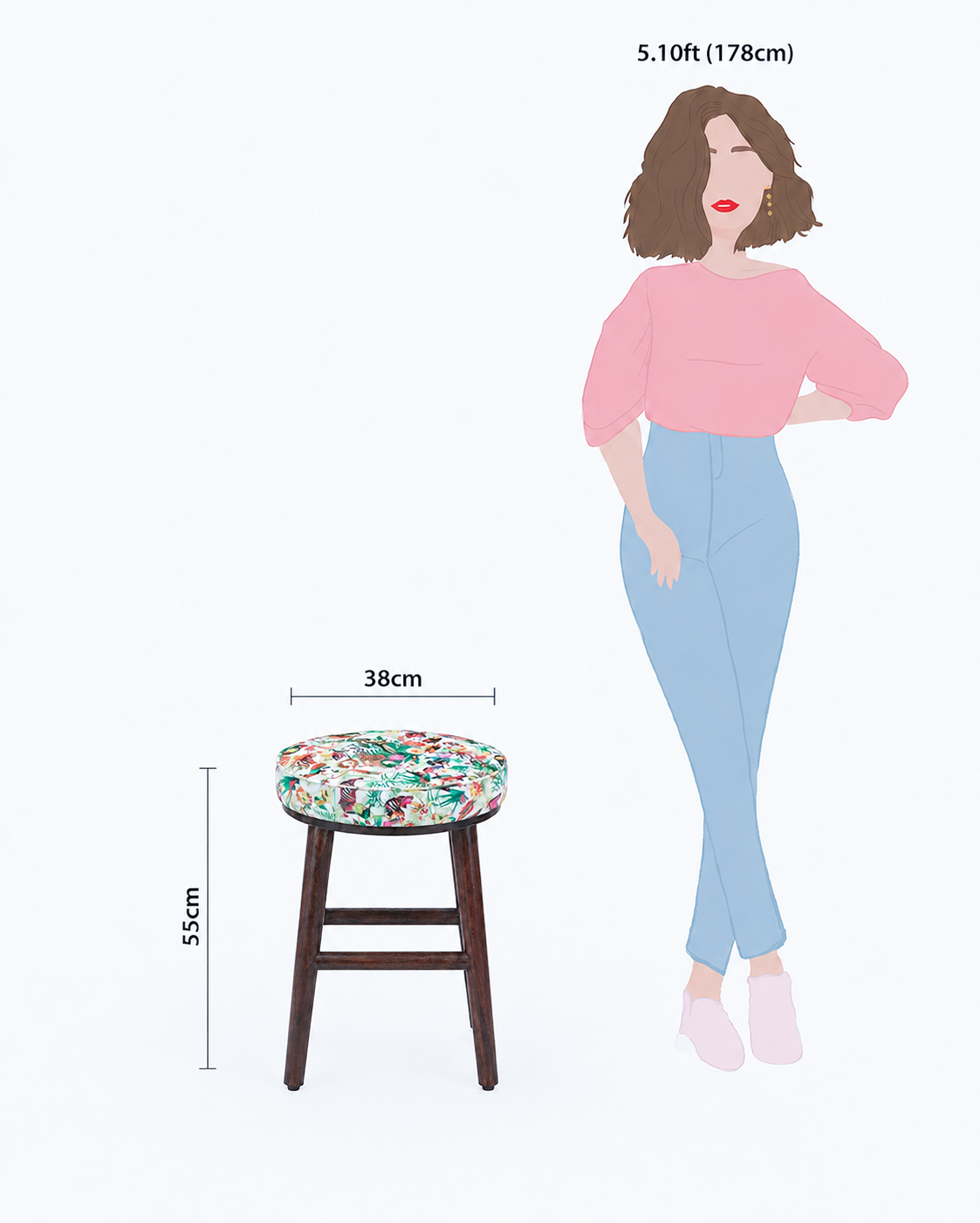 English Café Stool - Wildlife Theme