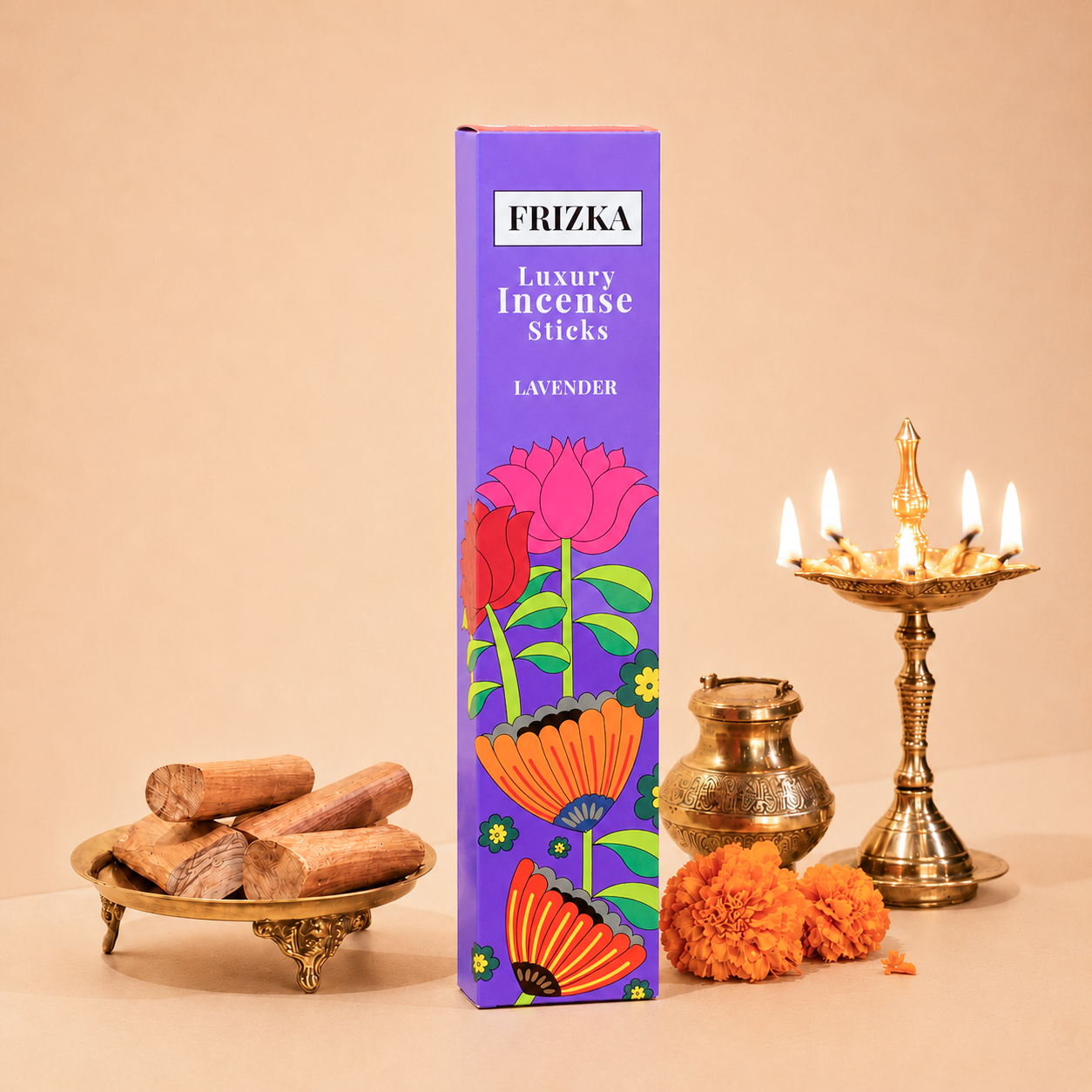 Frizka's 3-in-1 Rose, Lavender &amp; Patchouli Incense Sticks (9 Boxes)