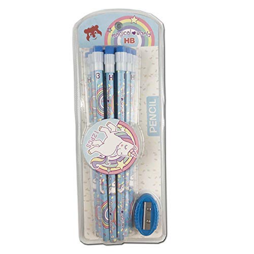 Unicorn Pencils with Eraser (Pack of 12 Pencils), Random Color