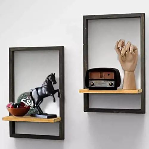 Wooden Shelves with Frame - Set of 2