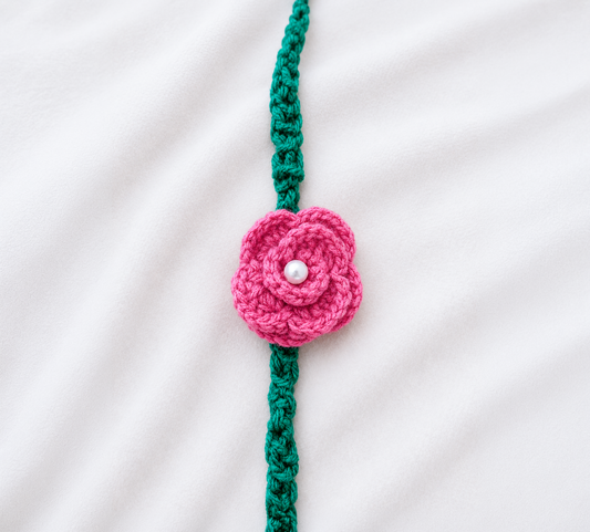 Pink Rose Rakhi (Set of 1)