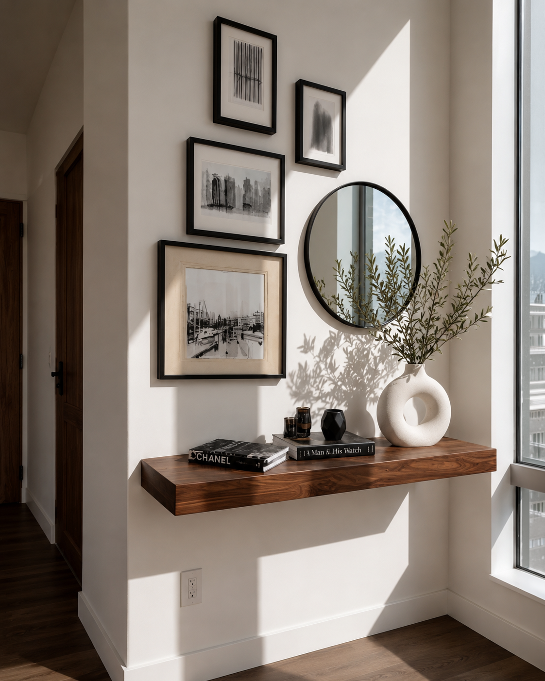 Complete Entryway Wall Set  All 7 pieces  styled for a 5 ft × 10 ft wall, ready to hang