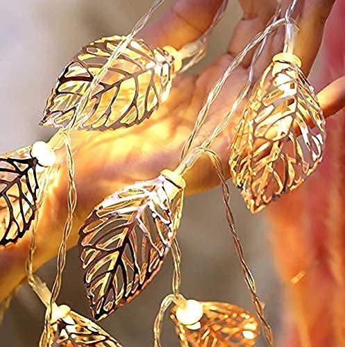 Metallic LED String Light Leaf Shape