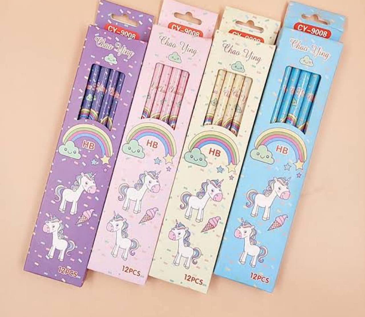 Unicorn pencils with rubber tip (1 Pack OF 12 Pencils)