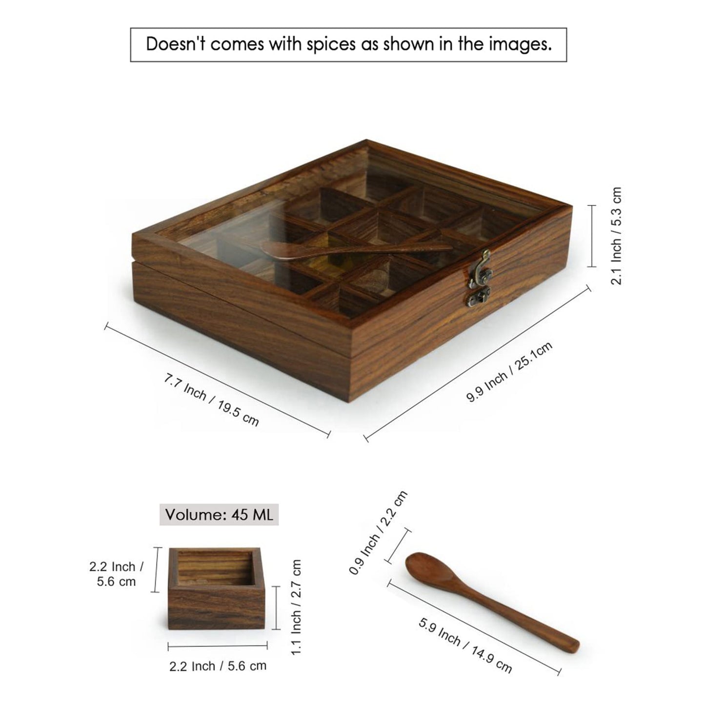 Spice Box – 12 Square Containers with a Spoon