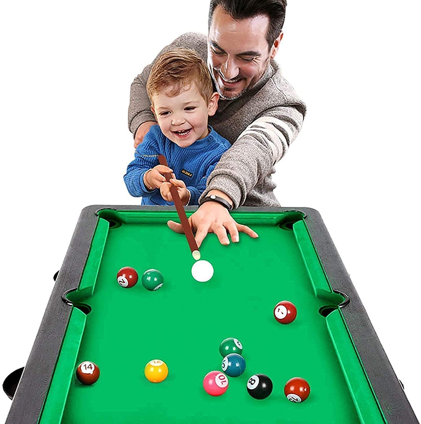 Pool Game Snooker Table for Kids with Cues Sticks and Balls